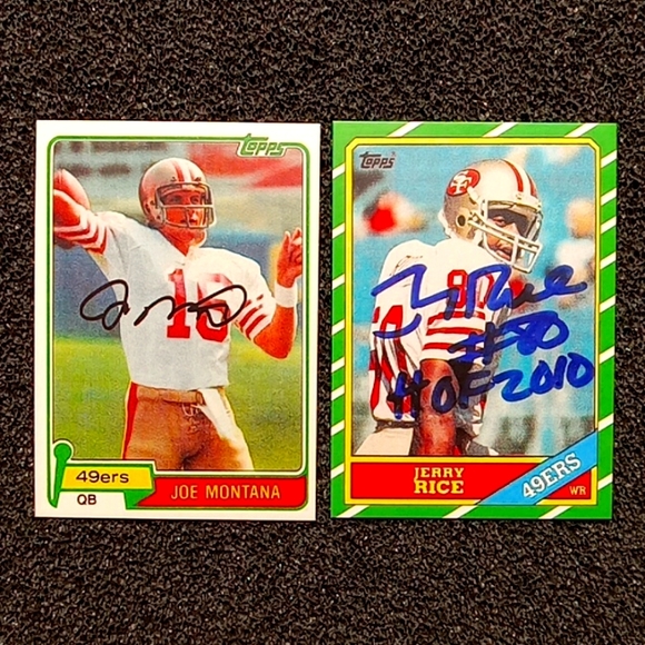 Joe Montana, Jerry Rice Autograph HOF Rookie Card Lot. Reprints Mint Condition!! - Picture 1 of 2